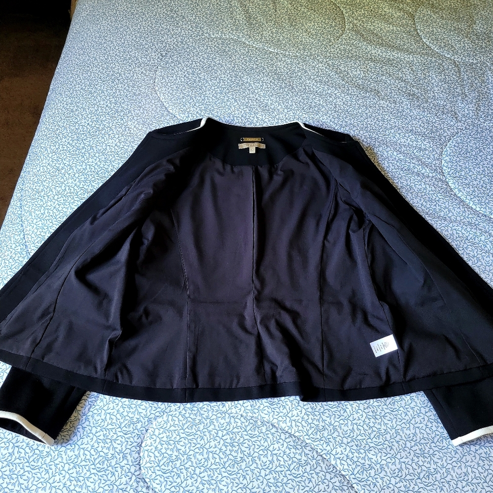 New Talbots Black Open Front Business Office Blazer Coat Size 10 - Picture 7 of 12